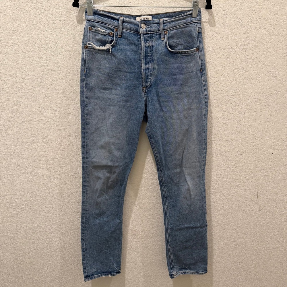 Agolde High Rise Straight Leg Blue Jeans Button Fly Size 26